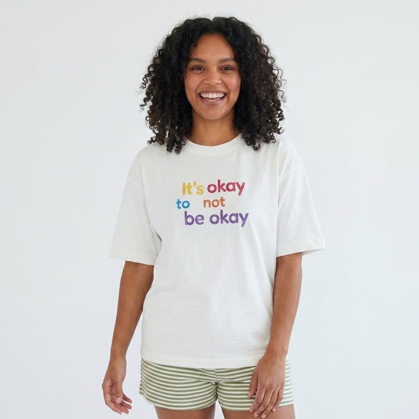 It’s Okay To Not Be Okay Embroidered T-Shirt