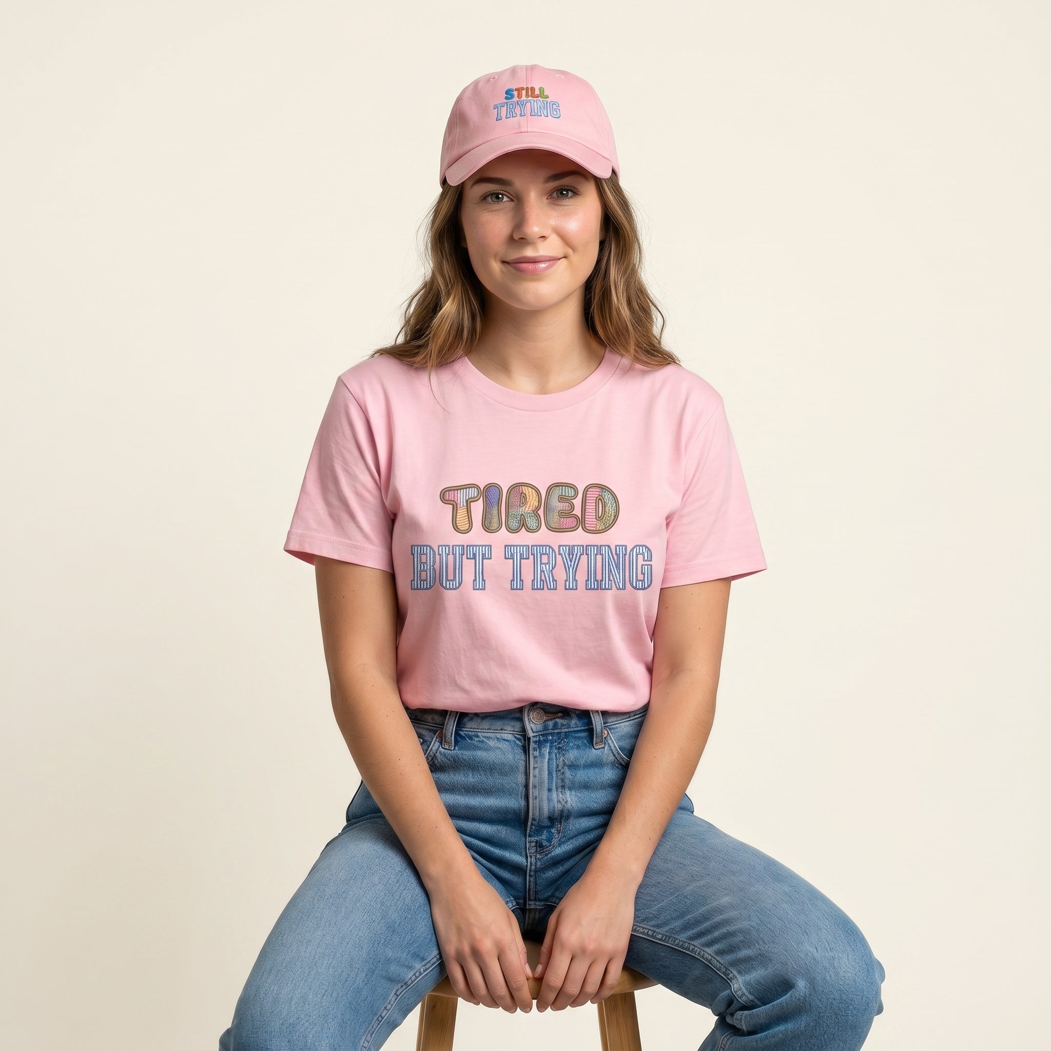 Tired but trying-still trying [tee+cap]