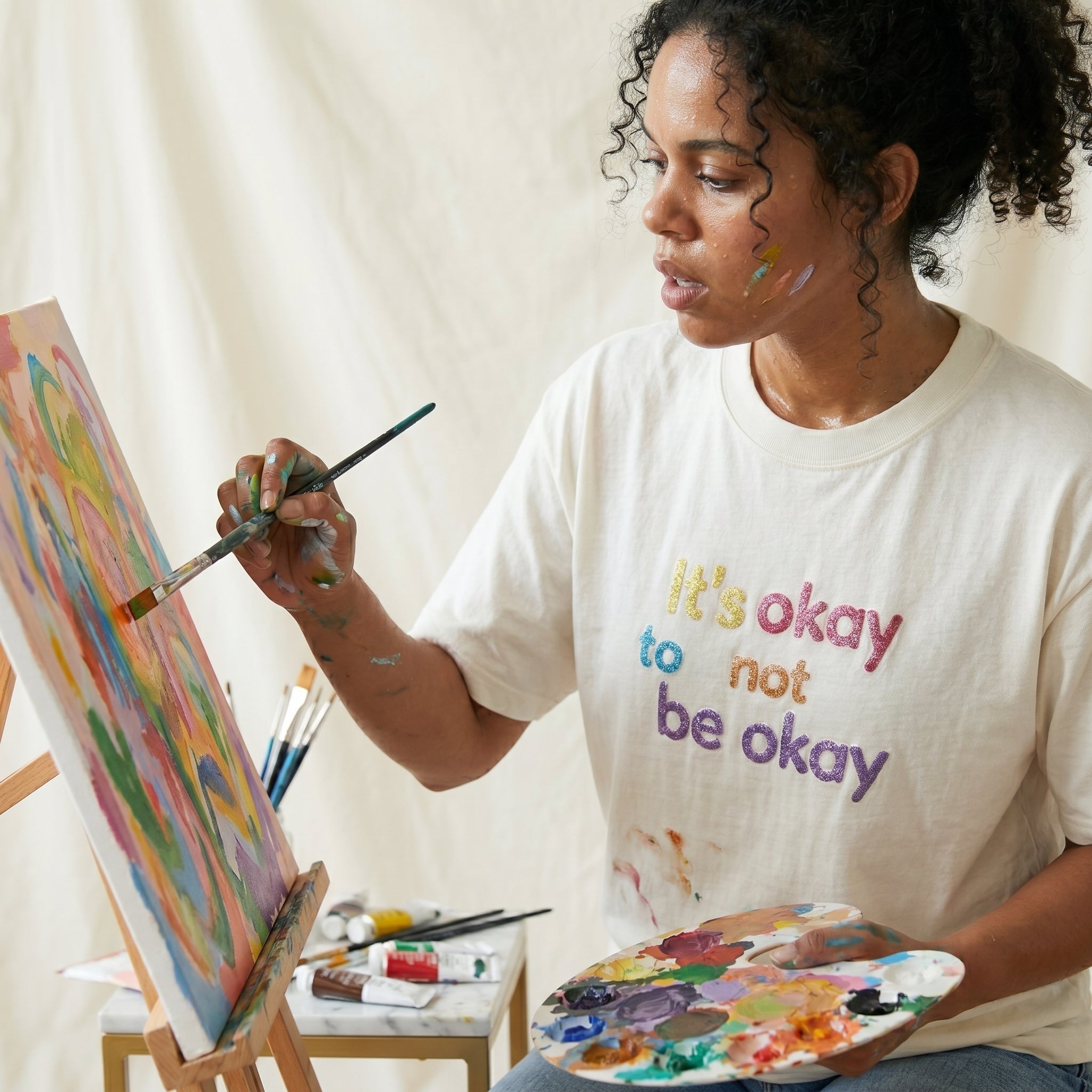 It’s Okay To Not Be Okay Embroidered T-Shirt